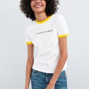 Zara It Is Time For New Dreams Ringer Tee